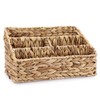 BSTKEY Water Hyacinth Desk Organizer, Hand Woven Magazine Mail Sorter