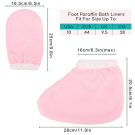 Manoplas y botines de baño de cera de parafina, guantes aislantes con abertura elástica para manos y pies, terapia de baño de cera, terabato y tratamiento para el cuidado de la cera, Rosado