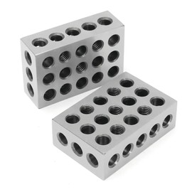 1 Matched Pair 1-2-3 Inch Ultra Precision Steel Parallel Blocks with 23 Holes 0.0002 Machinist Milling