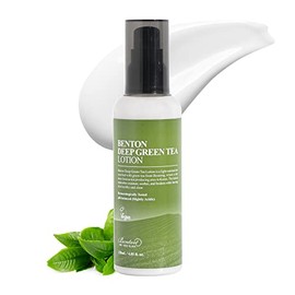 BENTON Hidratante facial de té verde profundo, 4.05 onzas líquidas | Loción facial hidratante de té verde coreano | Hidratante calmante y refrescante para pieles propensas al acné