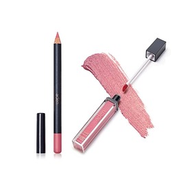 aden - 2 in 1 - Matte Liquid Lipstick & Lip Liner Set - 7ML - Non-Smudge & Quick Drying - Highly Pigmented - Long Duration with Hydration - Made in Italy (13 Sweet Peach)
