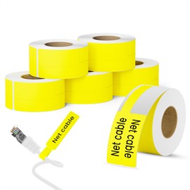 CLABEL 6 Rolls 25 x 78 mm Thermal Labels for Cable Yellow
