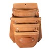 Duracuir Construction Leather Tool Pouch, 4 Pockets,