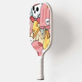 TigerTail Sports Pop Rock Colorful Design Pickleball Paddle, USA Pickleball Approved, White Trim