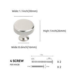 POVEFONK 10 Pack Brushed Satin Nickel Kitchen Cabinet Knobs Knurled Cabinet Knobs Sliver Drawer Knobs Kitchen Cabinet Hardware Kitchen Handles Drawer Knobs Dresser Handles