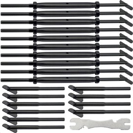 Toukioo Black Cable Railing Hardware Kit, for 1/8" Cable Railing System for Metal Posts, Stainless Steel Drop Pin Turnbuckle 10 Pairs