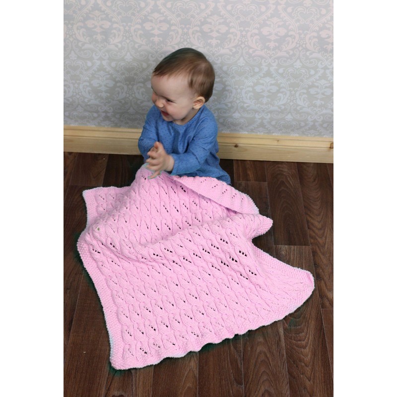 Knitting Pattern for a Cabled Babies Blanket, Aran Yarn Baby