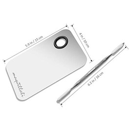 Paleta Acero Inoxidable Para Mezclar Maquillaje Con Espátula Rectangular