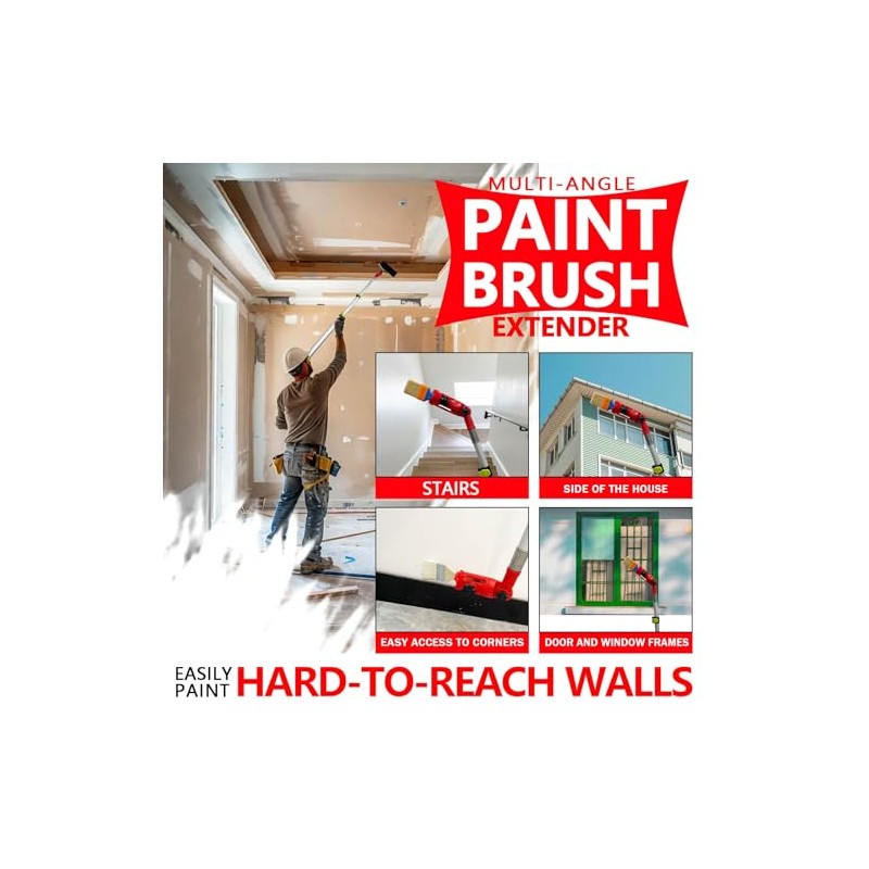 Multi-Angle Paint Brush Extender Red, Paint Edger Tool for High