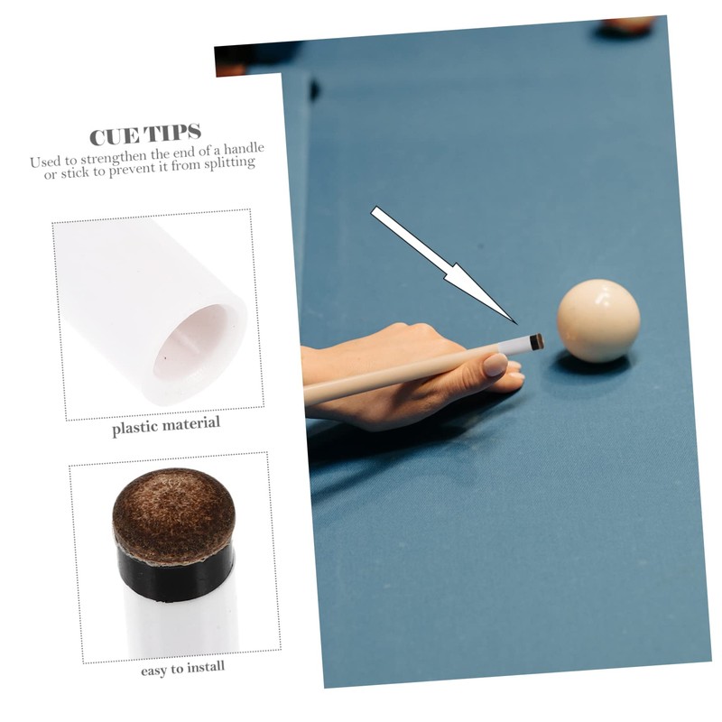 Outanaya 10pcs Screw Billiard Cue Tips Replacement Durable Plastic Tips