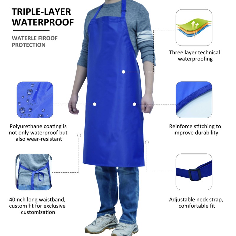 GoldPig 1 Pack Waterproof Apron Rubber Vinyl Heavy Duty Aprons