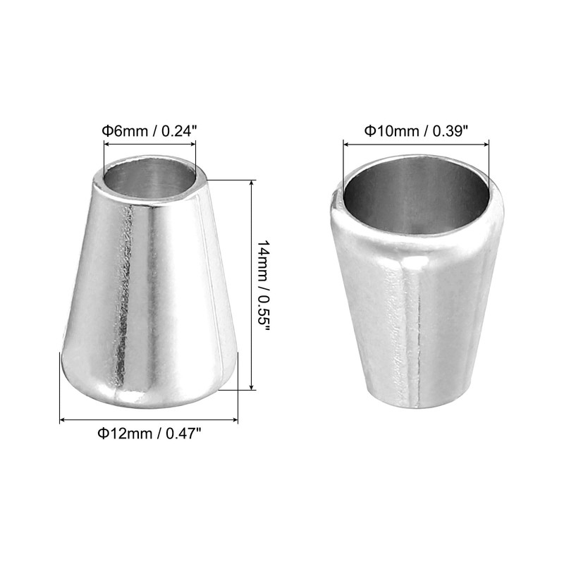 sourcing map 36Pcs Alloy Bell End Stoppers, 12.5mm x 10mm
