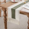 duduta Sage Green Boho Macrame Table Runner 12 x 72