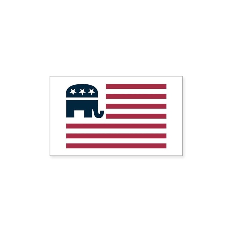 CafePress GOP Flag Rectangle Sticker Rectangle Bumper Sticker Car Decal