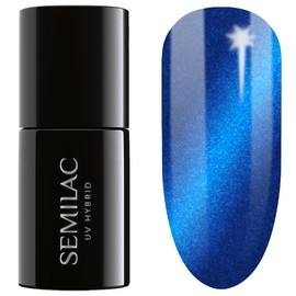 Semilac UV Nagellack Hybrid 466 Blue Silk Pyjamas 7ml Kollektion Silk effect