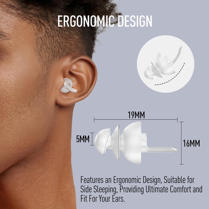 Hearprotek 2 Pairs of Ear Plugs for Sleeping, Hearing Protection