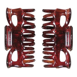 Titania Abteil Clips Pack of 2, 4 cm, Brown