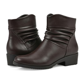 CLIFFS BY WHITE MOUNTAIN Women's Shoes Durbon Block Heeled Ankle Bootie, Dk Brown/Smooth, 9.5 M