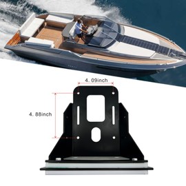 Heavy-Duty Transom Mount for Trolling Motors – 5mm Thick Cast Aluminum Bracket for Kayaks and Boats (Black)