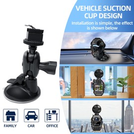 CAMMHD Body Cam Car Suction Cup Holder Dash Cam Mount Holder 360° Adjustable YX1 Modal Stick Firmly to Windshield