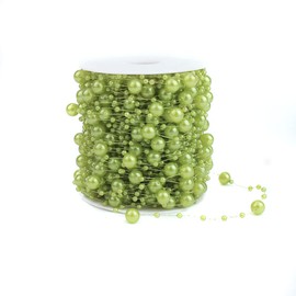 30 m Pearl Garland Pearl Ribbon Pearl Necklace Pearl Cord Gift Ribbon Decorative Ribbon with Beads for DIY Crafts Party Table Decoration Wedding Bridal Hair Accessories Earrings Necklace Bridal