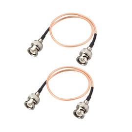 sourcing map BNC Male to BNC Male Coax Cable RG316 RF Coaxial Cable 50 Ohm 1.5 Feet 2pcs for Video Signals,CCTV,DVR,Camera