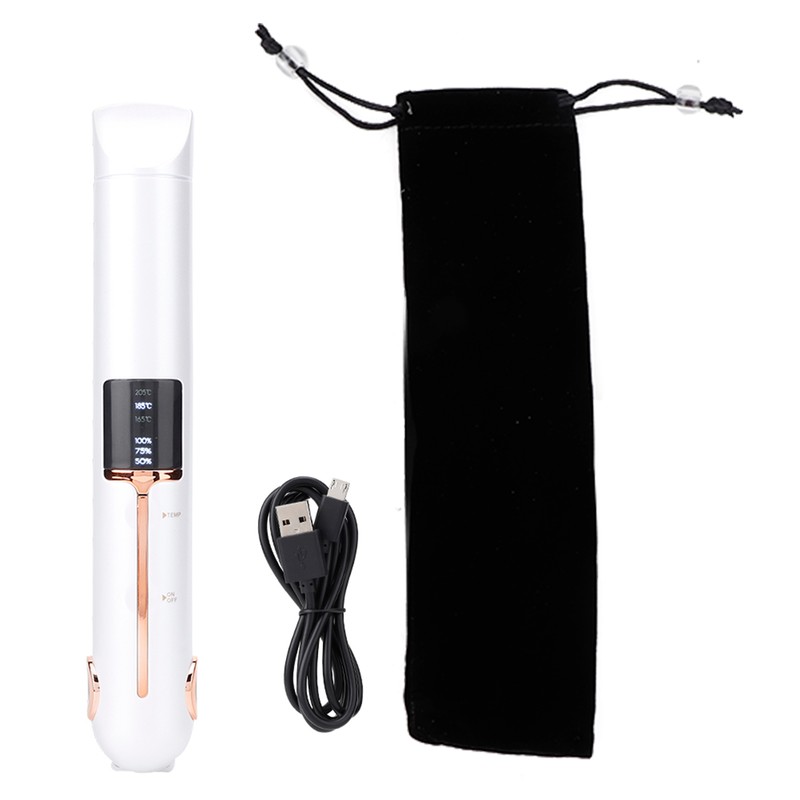Professional USB Charging Mini Electric Hair Straightener Curler Cordless Hair