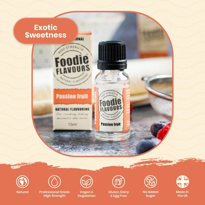 Passion Fruit Natural Food Flavouring 15ml - Foodie Flavours