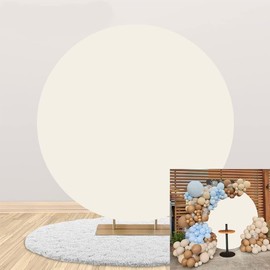 Beige Round Backdrop Cover 6ftx6ft Beige Pure Circle Arch Backdrops Wedding Birthday Party Newborn Baby Shower Gender Reveal Photography Background Bridal Shower Portrait Photo Studio Props