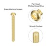 sourcing map Brass Machine Screws, M3x30mm Phillips Pan Head Fastener
