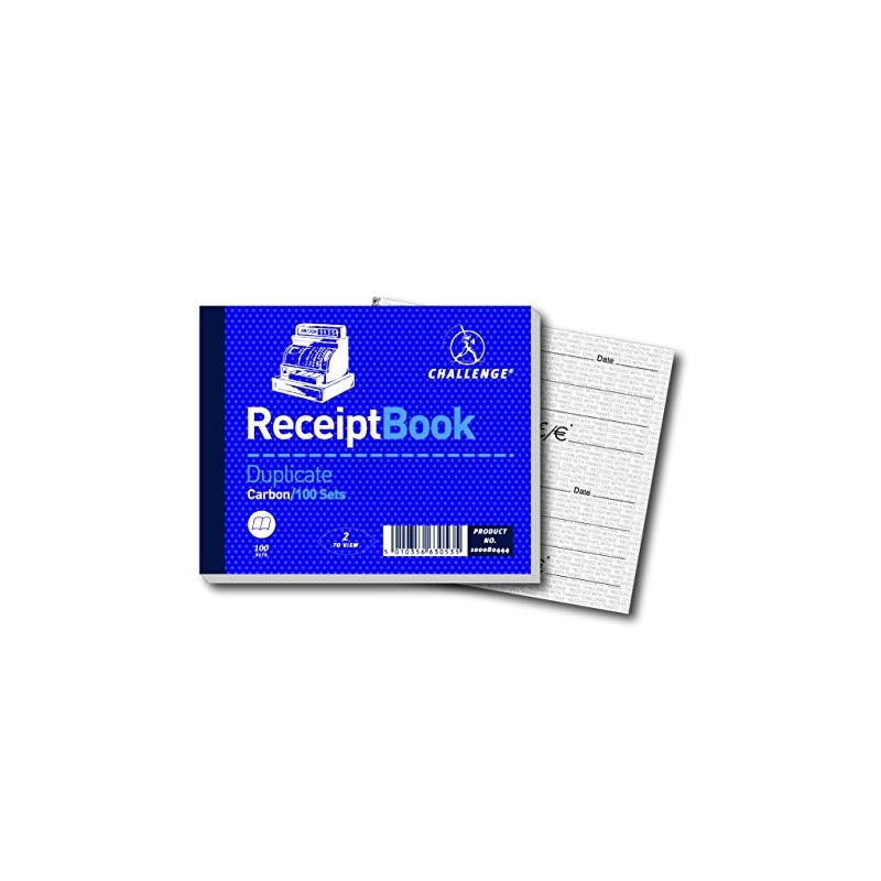 Challenge 105 x 130 mm Duplicate Receipt book, Carbon, 100