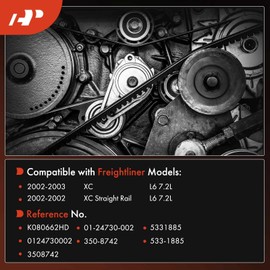 A-Premium Heavy-Duty Serpentine Drive Belt Compatible with Freightliner XC 2002-2003, XC Straight Rail 2002, L6 7.2L, Location - Fan and Alternator