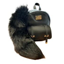 Dakotaline Black Fox Tail, Key Chain Optional (Tail KeyChain)