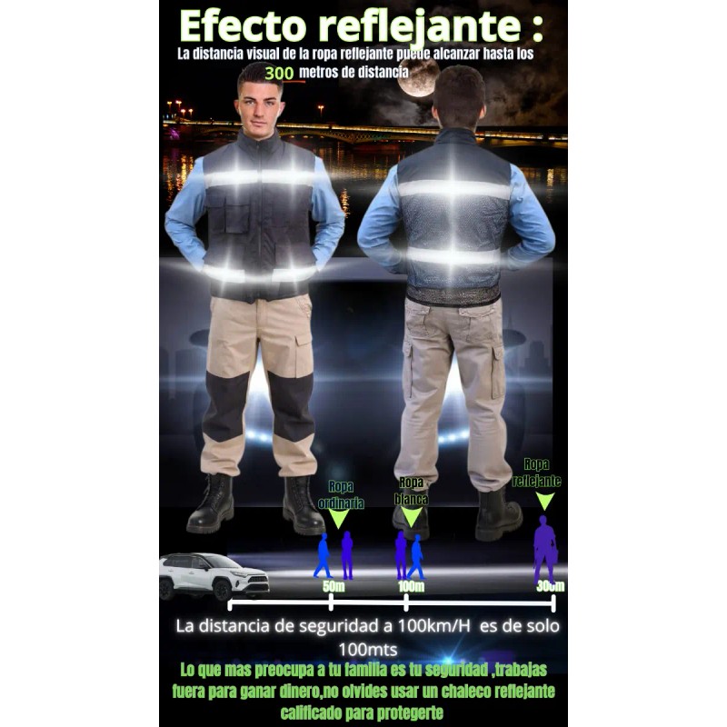 Chaleco Ejecutivo Reflejante Seguridad Industrial Resistente