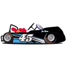 FireStorm Blue Nitro Go Kart Side Wrap and Numbers Decals Kit Go Kart Wraps