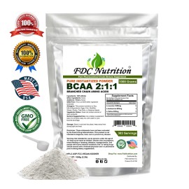 FDC NUTRITION New 2.2 lb (1000g) AMINO ACIDS - Pure BCAA FREE FORM - 1000g PURE KOSHER POWDER