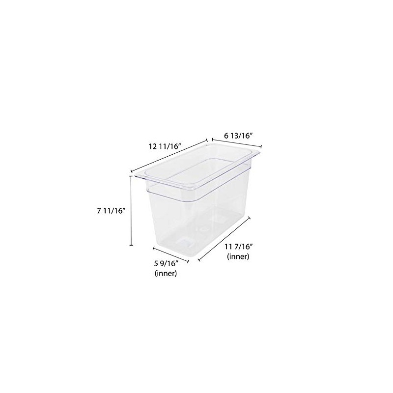 Excellante Third Size 8-Inch Deep Polycarbonate Food Pan