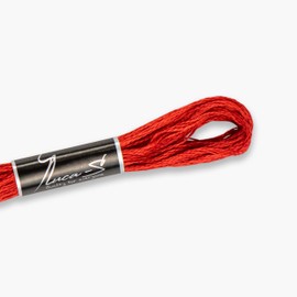 Premium Embroidery Thread Luca-S, 100% Giza Cotton, Oeko TEX Certified Stranded Cotton - 12 / DMC 349 / Anchor 13