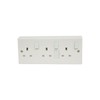YOURSPARES 3 Gang Switched/Fused Mains Outlet, c/w Back box