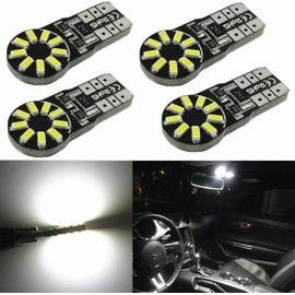 Alla Lighting 4x Super Bright 6000K White W5W 168 175 LED Bulbs for License Plate Marker Interior Map Dome Trunk Glove Box Light Lamps for 2007 2008 2009 2010 2011 2012 2013 2014 2015 Altima