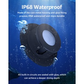 SUNVIE 3W Pond Lights LED Underwater 3000K Warm White IP68 Waterproof Underwater Pond Lights 12-24V AC/DC Low Voltage Fountain Light LED Underwater for Outdoor Ponds Fountains Waterfalls, 4 Pack