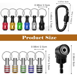 Anglekai 12PCS Drill Bit Holder Keychain, 11PCS Bit Holder Cool Gadgets/ 105°Right Angle Drill Driver, 1/4’’ Quick Release Bit Holder for Impact Driver Bit Holder Keychain Drill Bit Extension