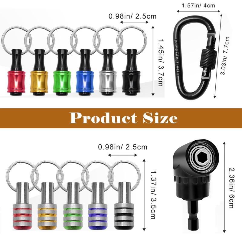 Anglekai 12PCS Drill Bit Holder Keychain, 11PCS Bit Holder Cool
