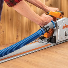 Dust Right Click Connect Hose Adapter for Flexiport 3’-12’ Expandable Pipe - Quick Connect Coupler w/A Vent Collar - Compatible Heavy Duty Hose Fitting for Adding Click-in, Click-out Functionality