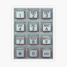 Phone Booth Key Pad Number Stall Station Vinyl Decal Sticker Laptop Bumper Phone