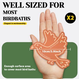 2Pcs Bird Bath Copper Purification Disk 99.99% Pure Copper Water Cleaning Discs Triple-Point Support 0.6mm Physical Clean Water for All-Season Universal Natural Fit Outdoor Birdbath Bowls Garden（Bird）