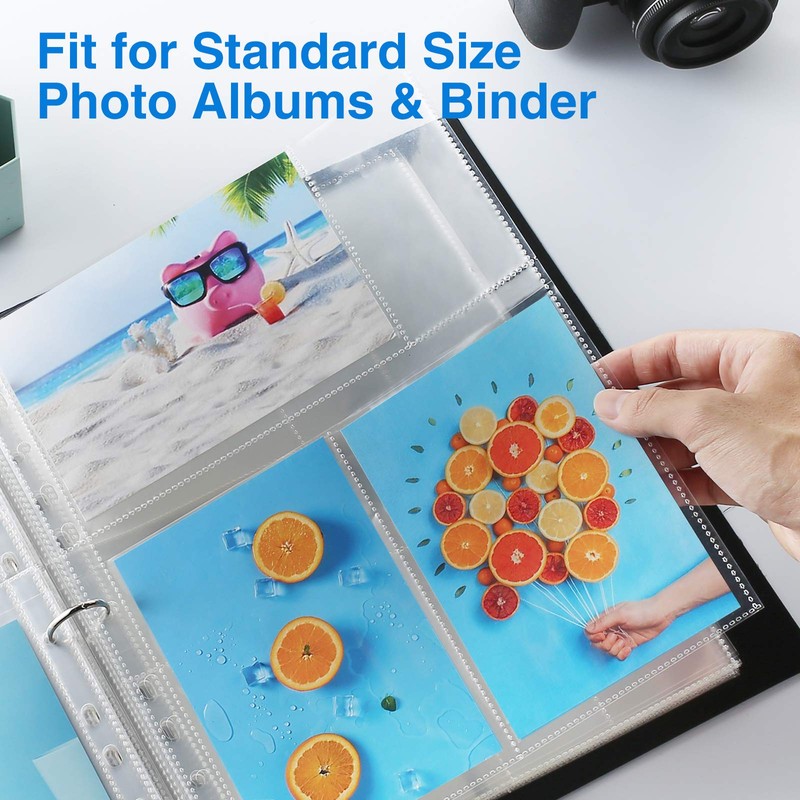 Sooez 30 Pack 4x6 Photo Sleeves for 3 Ring Binder