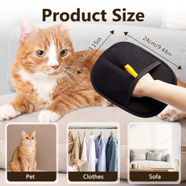 HDAKDDHG 2 Pcs Double Sided Pet Grooming Gloves, Static Removal Gloves Pet Hair, Reusable Pet Grooming Gloves for Washing, Deshedding, Grooming