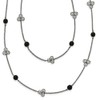 Solid Stainless Steel Black Acrylic Bead Necklace Chain 33"