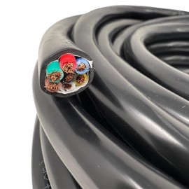 [ALL STAR TRUCK PARTS] Heavy Duty 14 Gauge 7 Way Conductor Wire RV Trailer Cable Cord Insulated Stranded Pure Copper 100% Copper Conductor, Color Coded PC P2 DOT FMVSS 108/SAE Approved (25 FT ROLL)